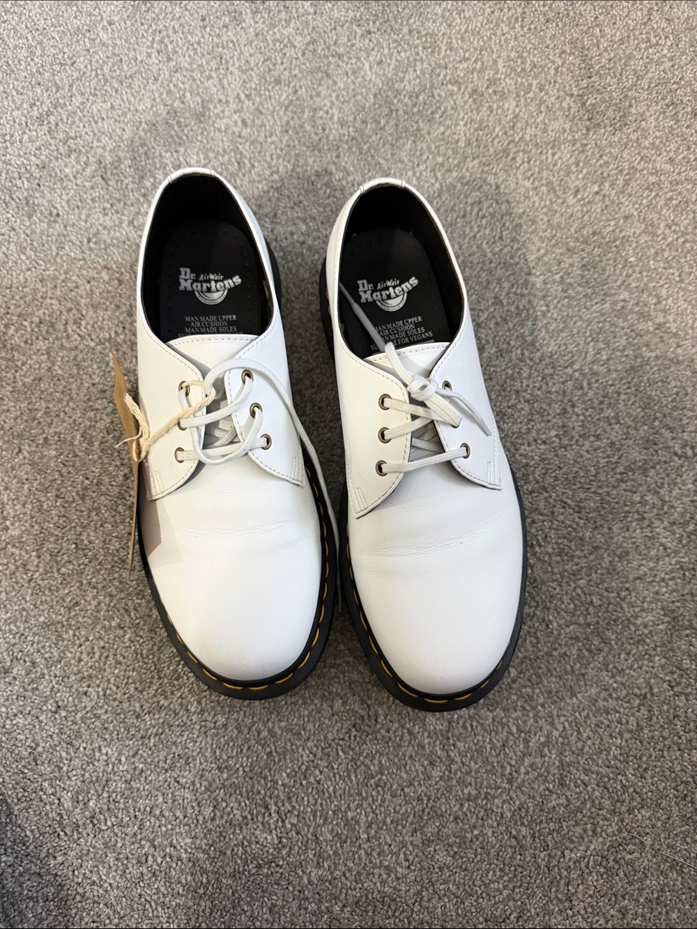 Dr. Martens White 3-Eye Leather Oxfords